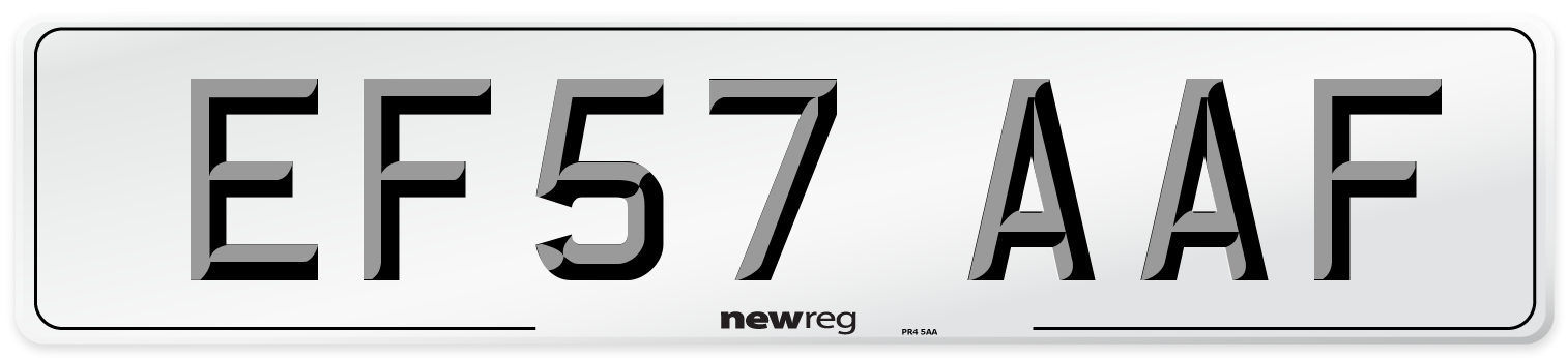 EF57 AAF Number Plate from New Reg
